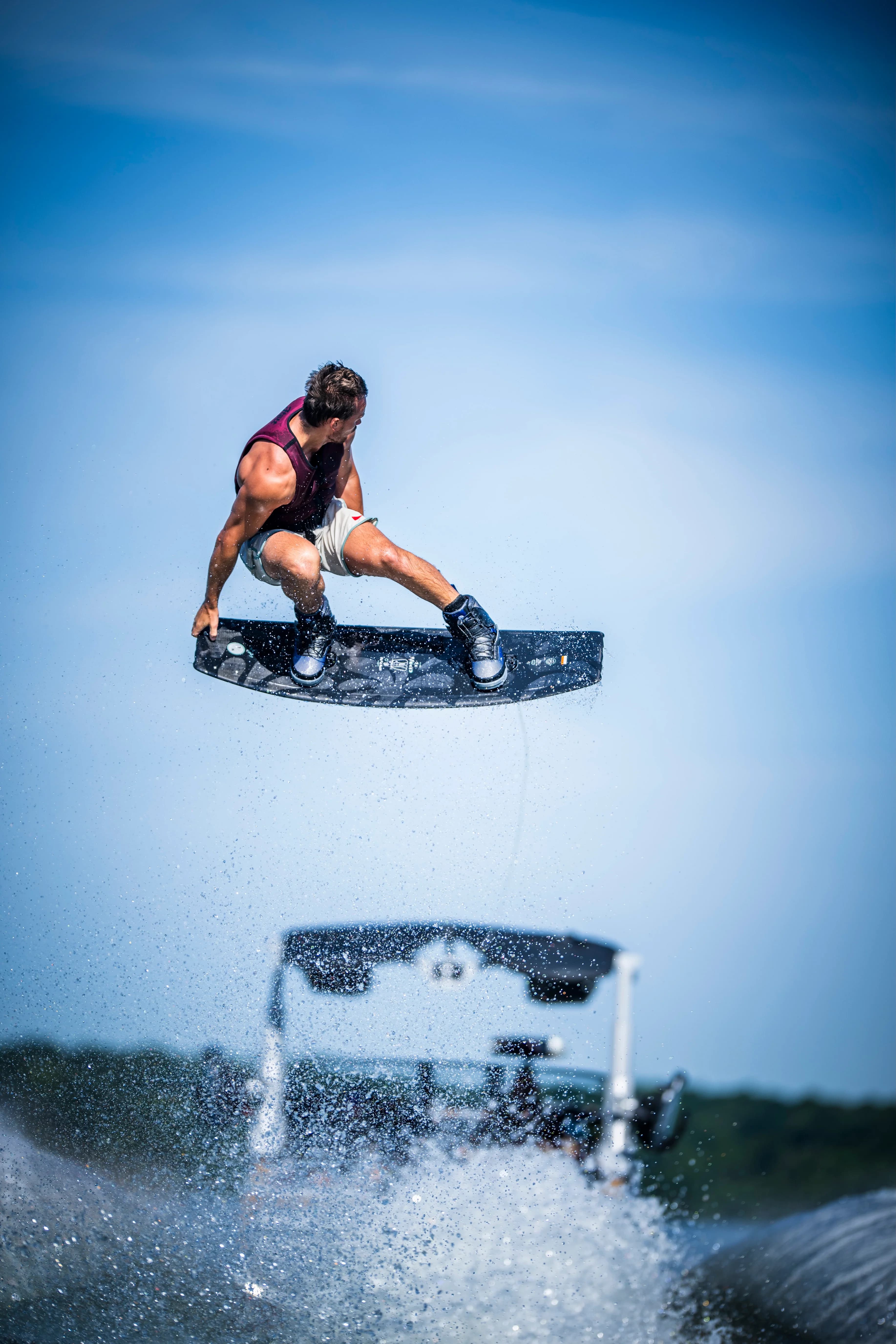 Cory Teunissen airborne above the wake